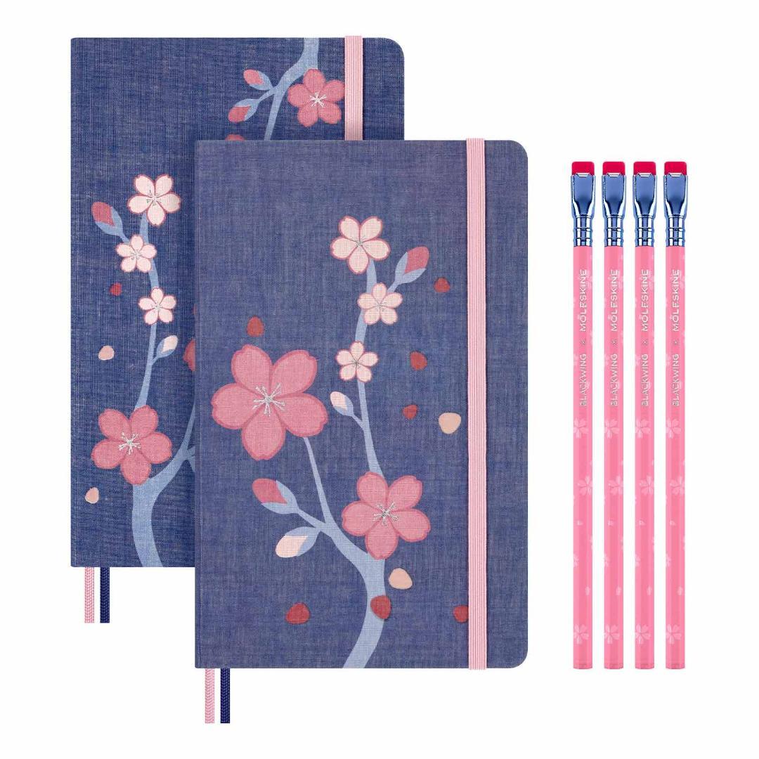 モレスキン 2025年 さくらノート ラージ 2冊 ＆ 鉛筆4本 BOXセット