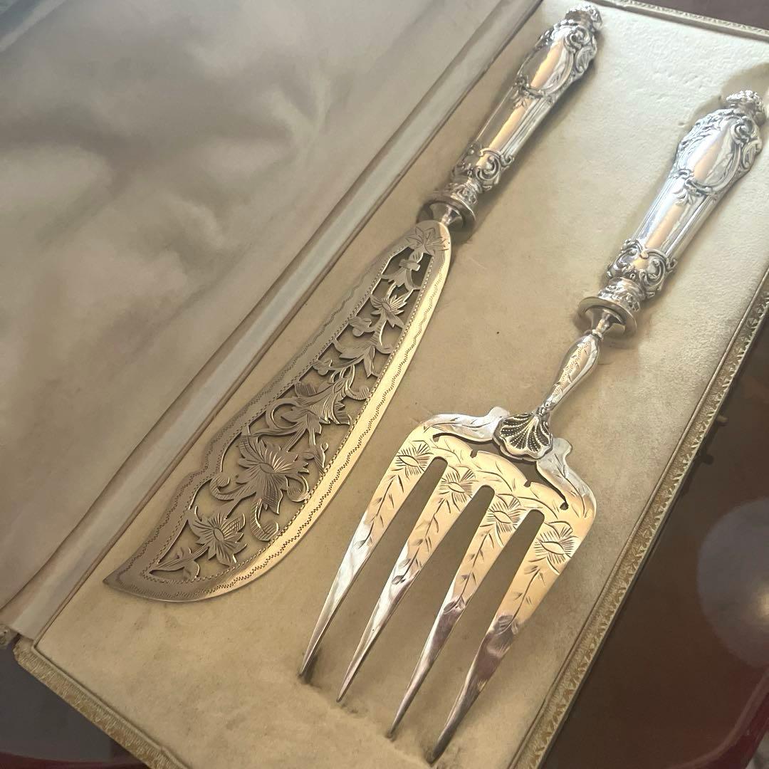 フランスアンティーク 純銀 サーバー ミネルヴァ サービング シルバー 銀950