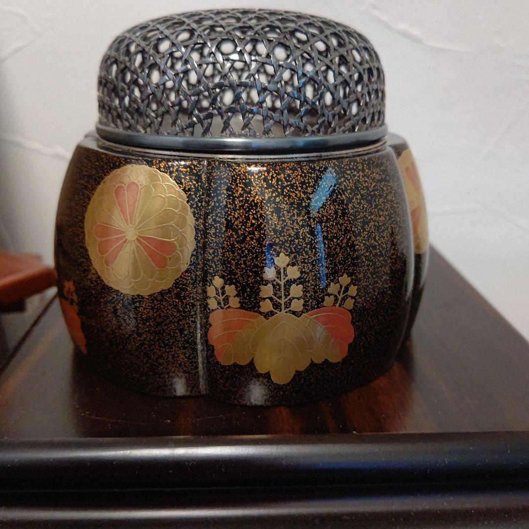 [お値下げ] 香道具 火取り香炉 高台寺蒔絵 銀火屋