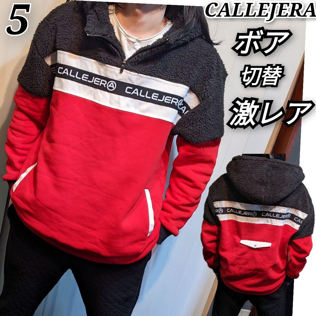 カジェヘラ　切替　ボア　ハーフジップ　パーカー　スウェット　ゴルフ　ウェア　黒