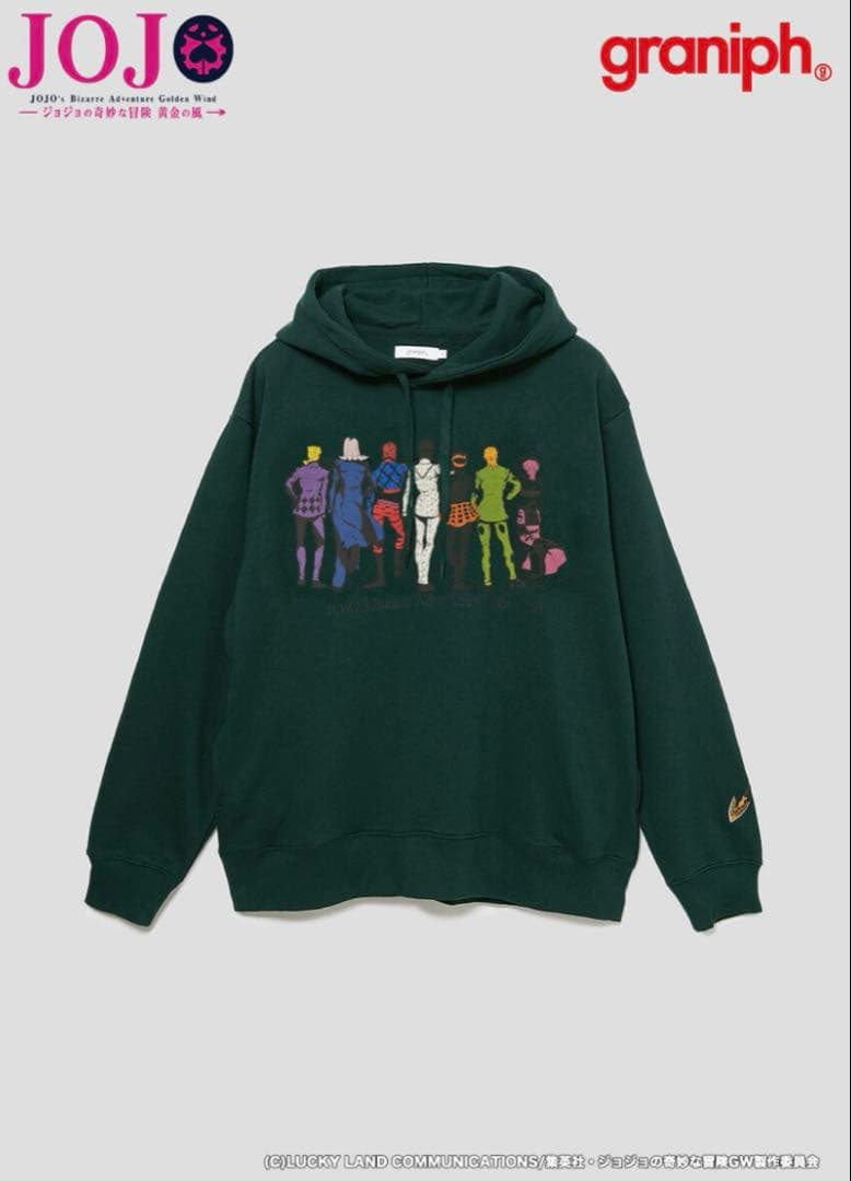 ジョジョの奇妙な冒険　黄金の風 グラニフとのコラボレーションパーカー　Lサイズ