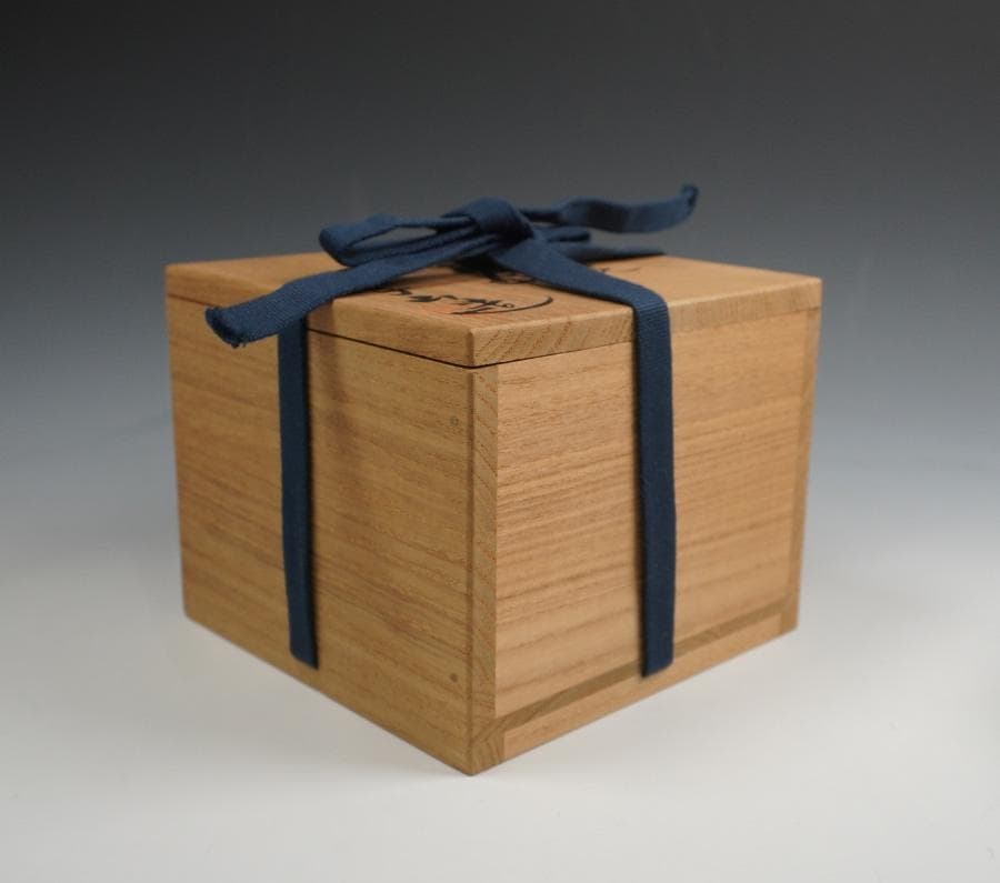 京焼 与山窯 小川由雄 仁清扇面草花茶碗 茶道具