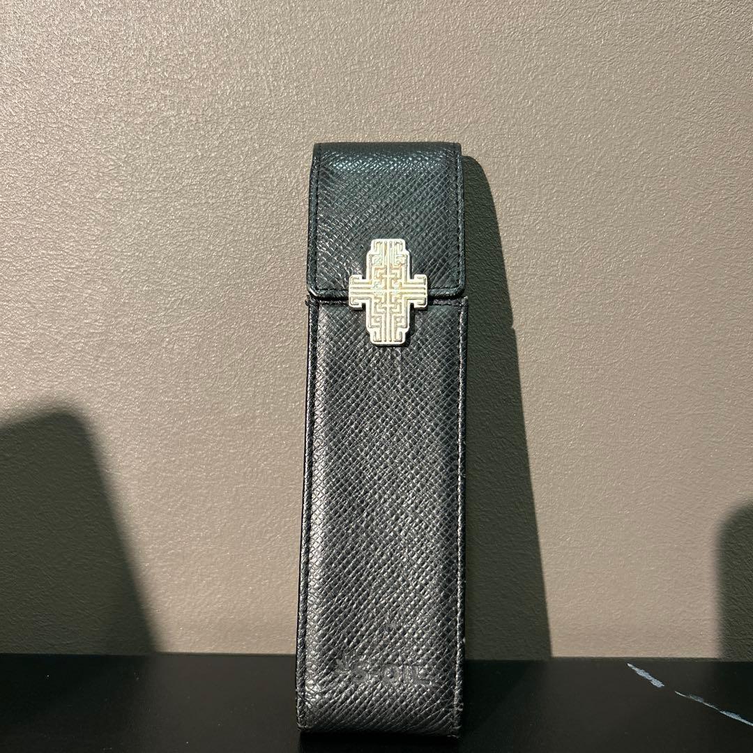 ペンケース 黒 革 レザー