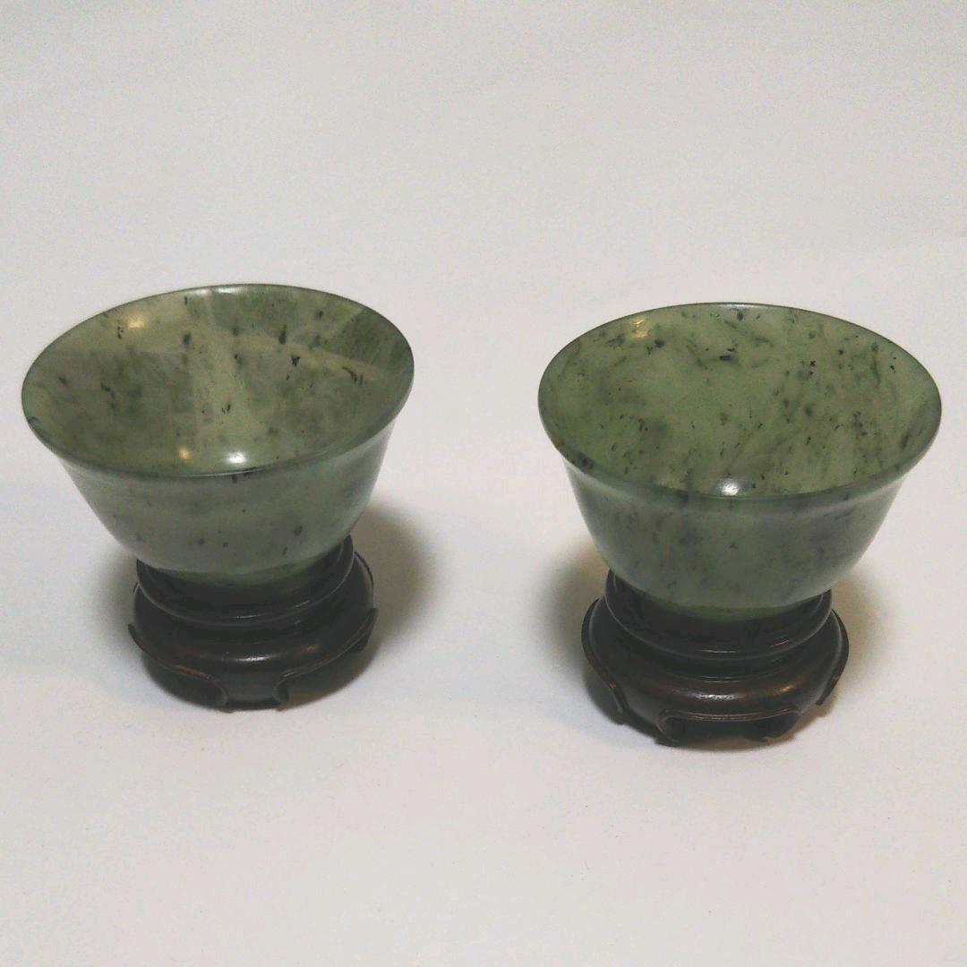 中国 台付き 翡翠 煎茶腕