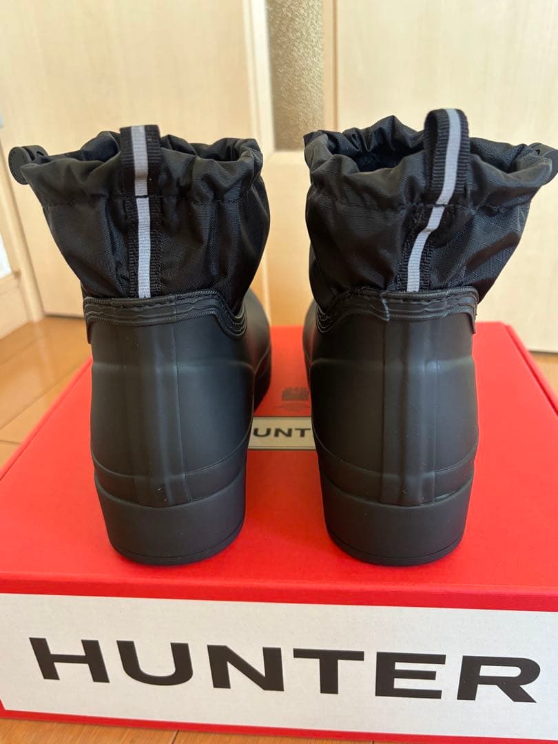 【新品・未使用品】HUNTER ハンタープレイショートトラベルブーツ 長靴　黒