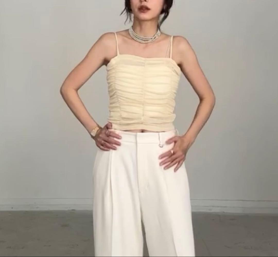 新品タグ付 CLANE SHIRRING CAMI TOPS