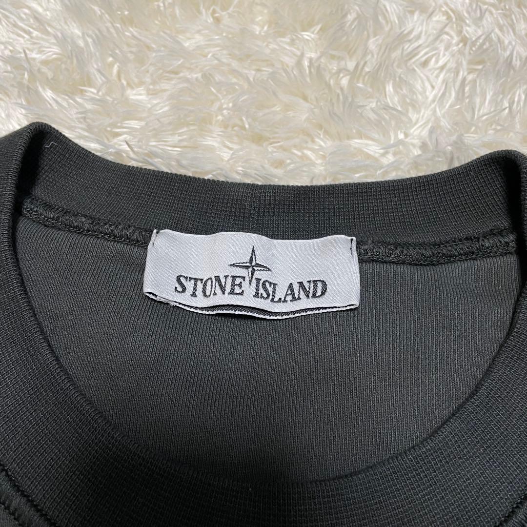 STONE  コットン　クルーネック　トレーナー　チャコールグレー