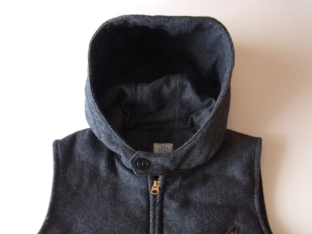 Post Overalls E-Z CRUZ VEST／ウールヘリンボーンベスト