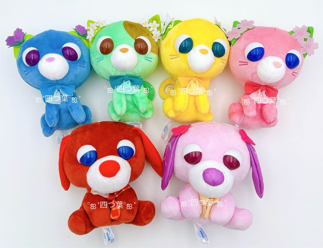 【匿名配送】お茶猫 全4種コンプリート お茶犬 2種 ぬいぐるみ 6点セット