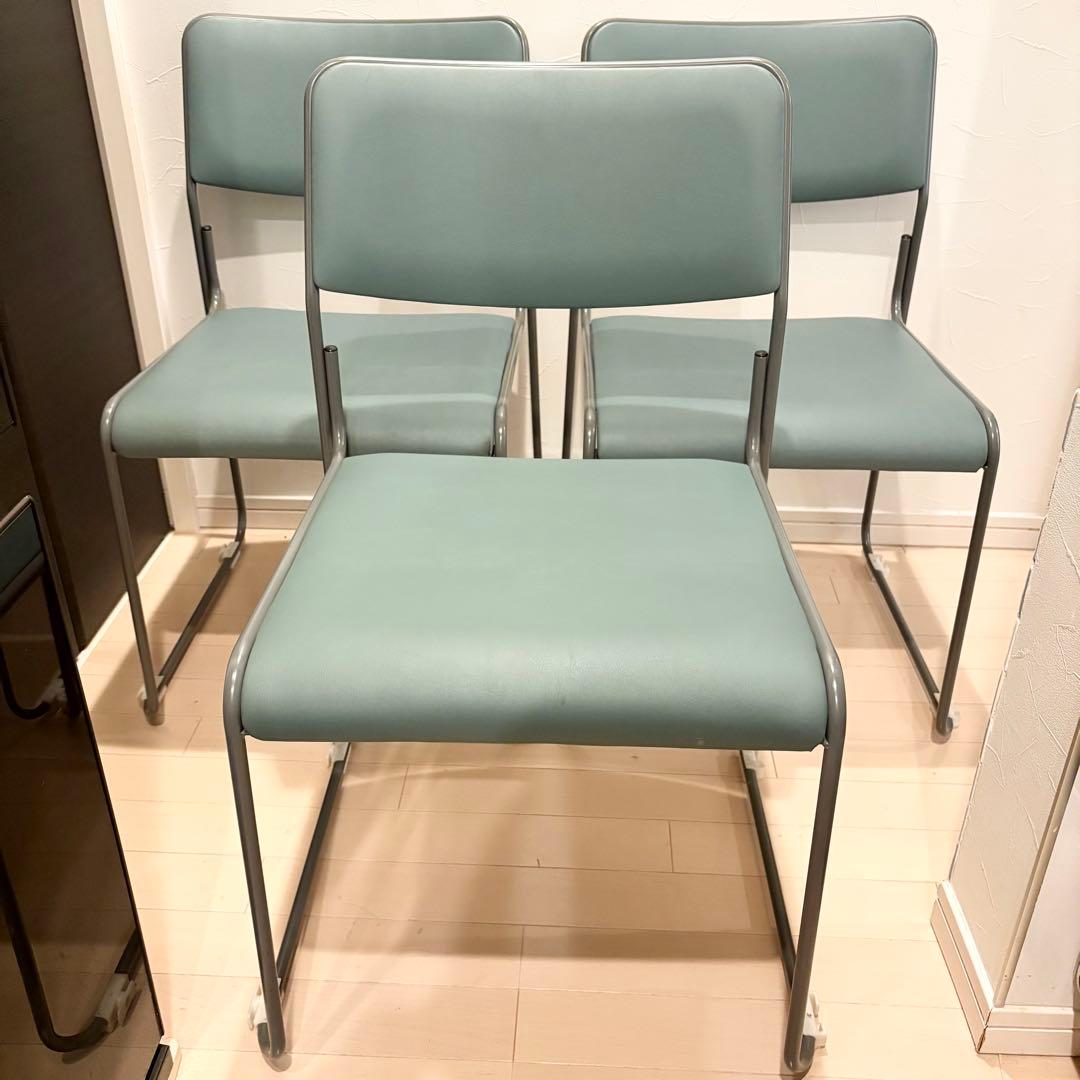 美品✨重ねて収納☆会議用スタッキングチェア3脚　内田洋行　MP-120