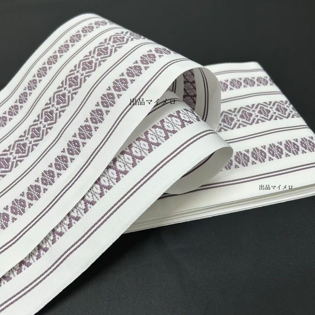 浴衣　綿麻　粋な夏着物　菊柄　紺色　献上柄　半幅帯　2点　0731③