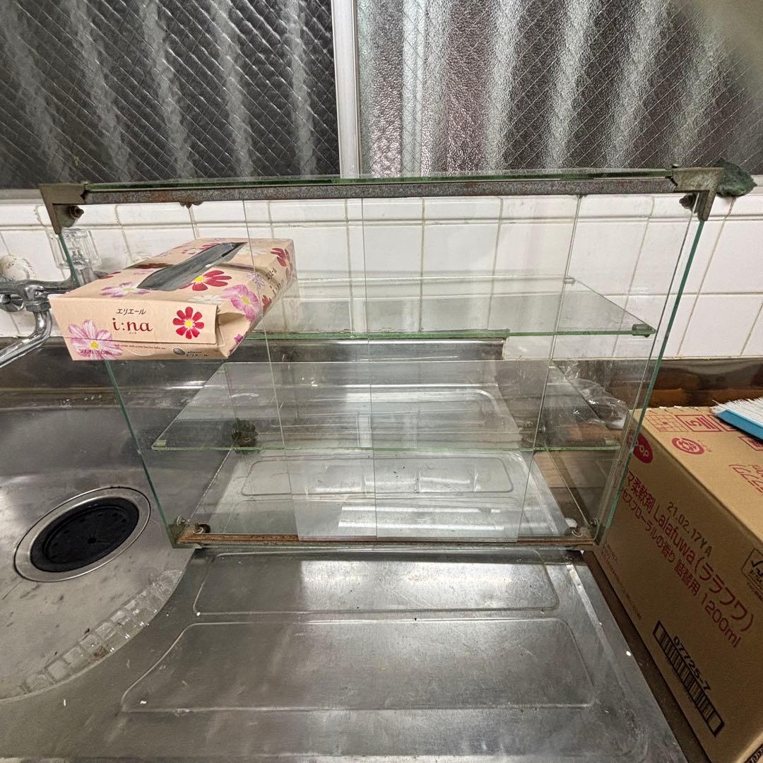 レトロ★ガラス　ショーケース　飾り棚　たばこ屋/お茶屋　★アンティーク