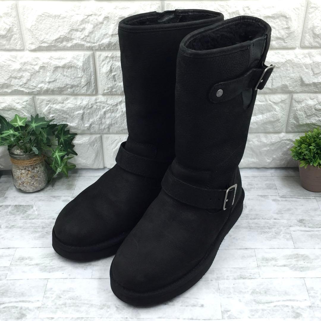 【美品】UGG アグ KENSINGTON エンジニアボアブーツ 黒 23cm