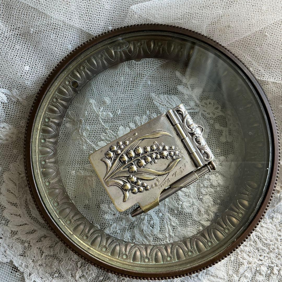 【A】フランスアンティーク　すずらん　カルネドバル　シルバープレート　ペンダント