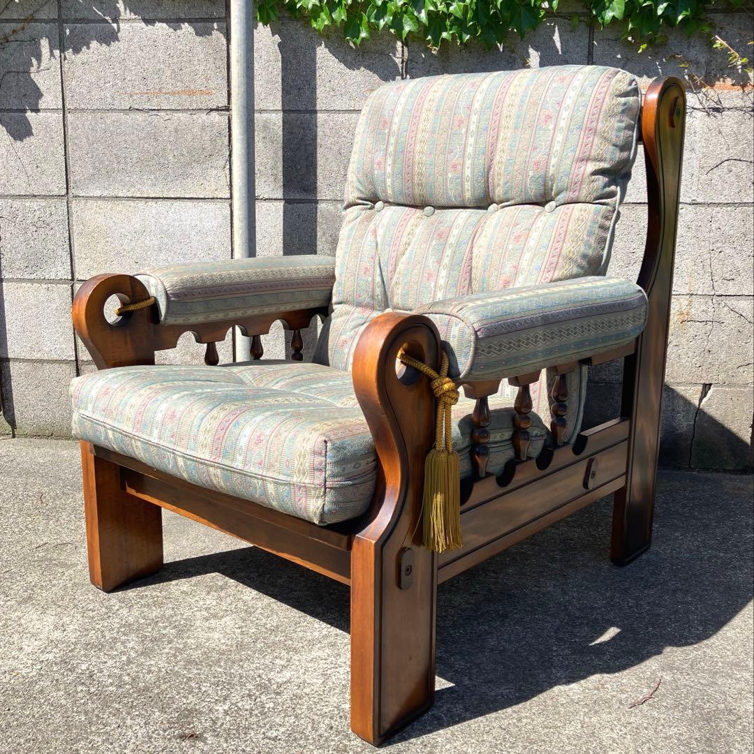 直接引き取り可！オールドカリモク ソファ 1人がけ チェア レトロ家具