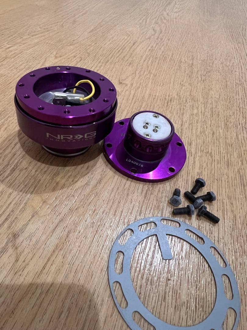 NRG ステアリングホイール クイックリリース パープル