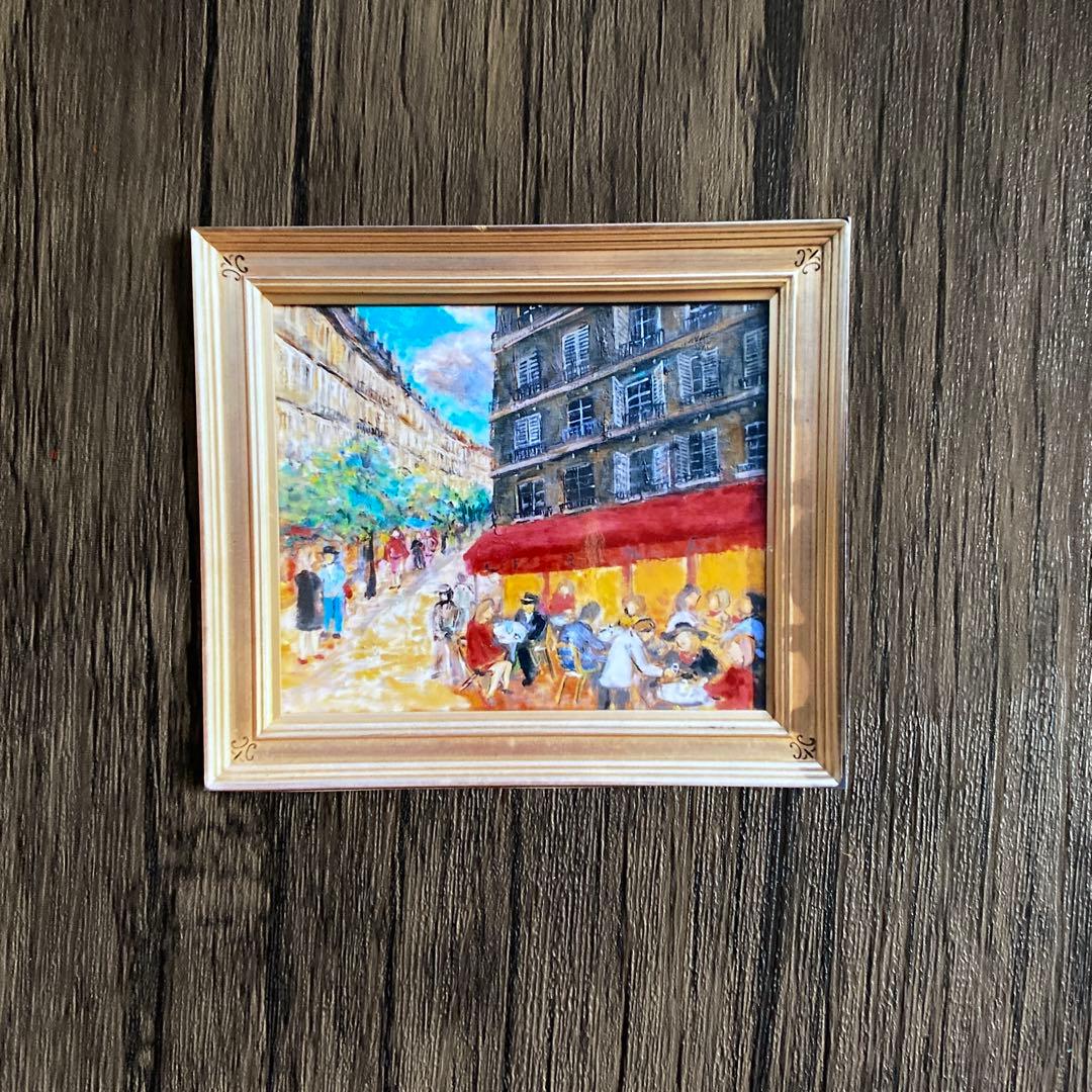 洋画　油絵　油彩画　額付き　パリ　菊地正則　美品　芸術