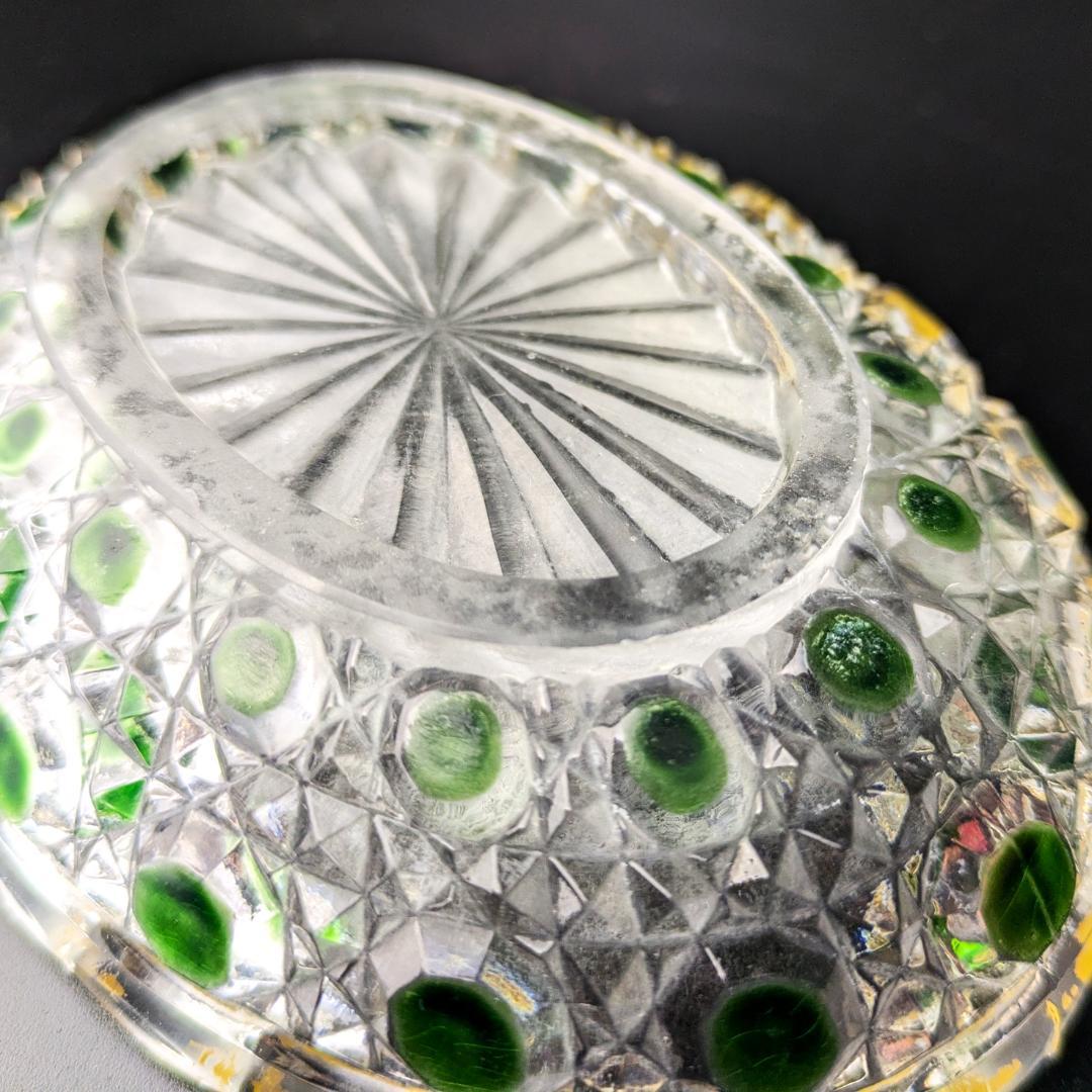 オールドバカラ ディアマン ソープ ディッシュ グリーン＆金彩 BACCARAT