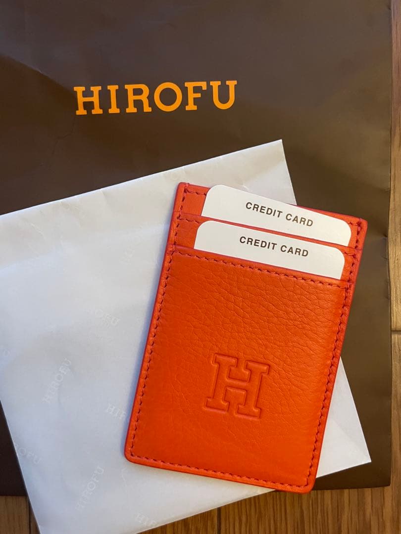 HIROFU オレンジ レザー 名刺入れ
