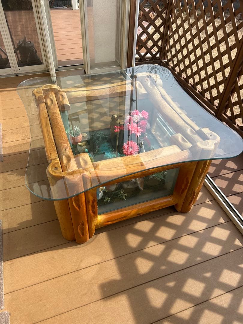 引き取り限定　キューブ型ガラス水槽ガラステーブル
