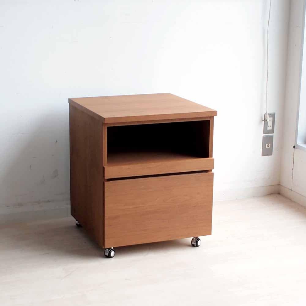 ウォールナット材 デスクワゴン 引出し キャビネット キャスター ZR24203