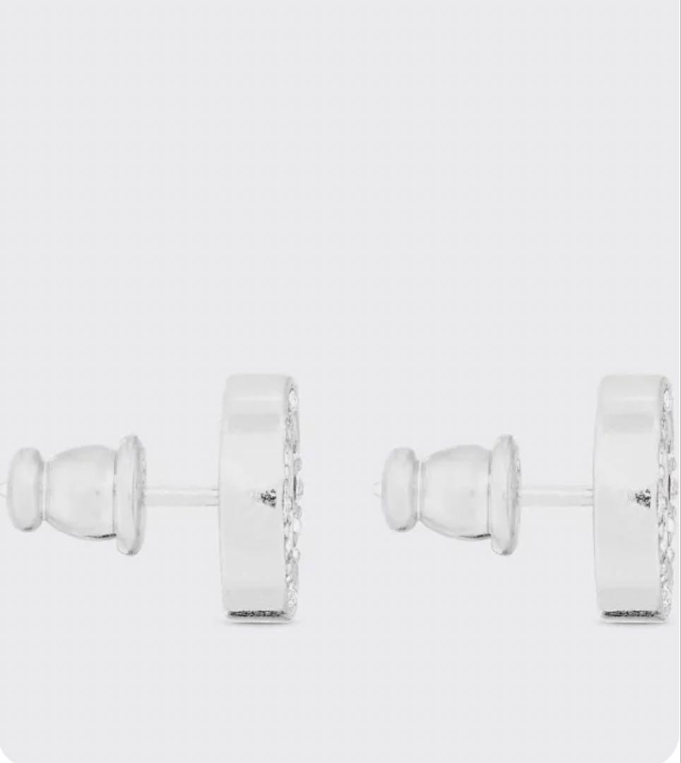 美品Dior ディオールCDロゴクリスタル ピアス シルバー925【片耳用】単品