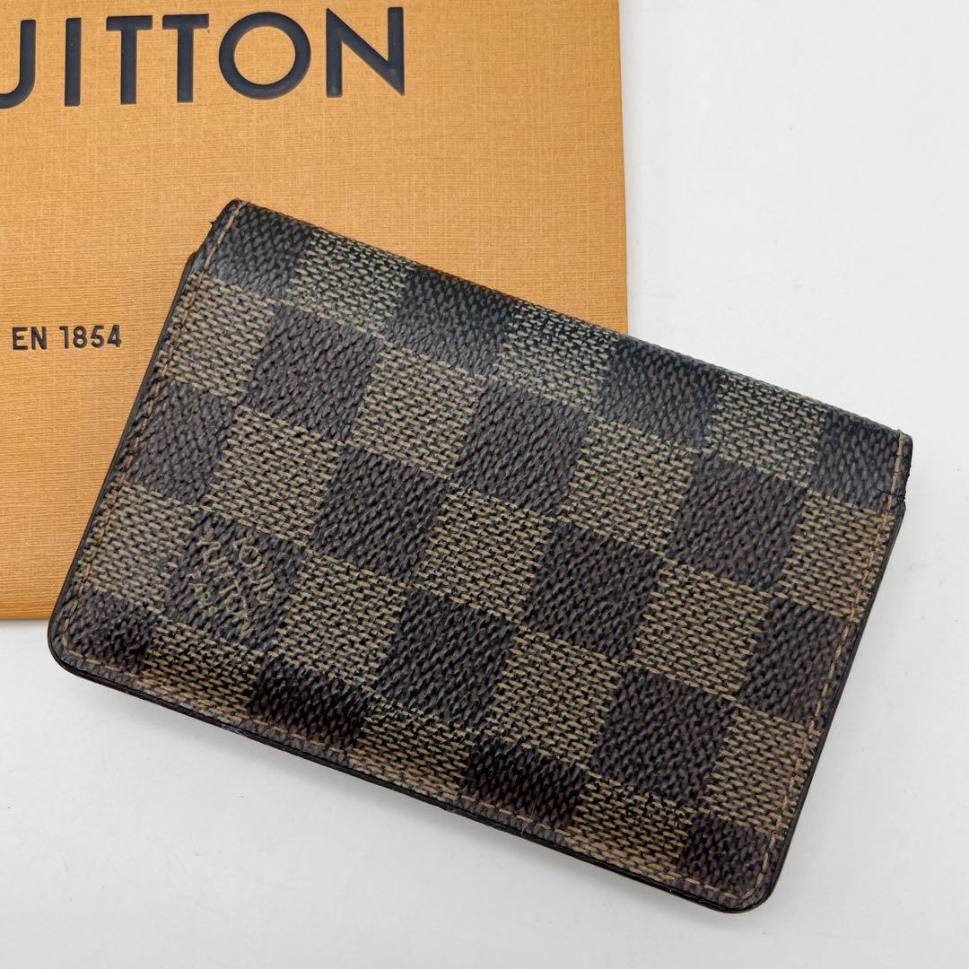 ルイヴィトン オーガナイザードゥポッシュ ダミエエベヌ　名刺入れ　ブラウン