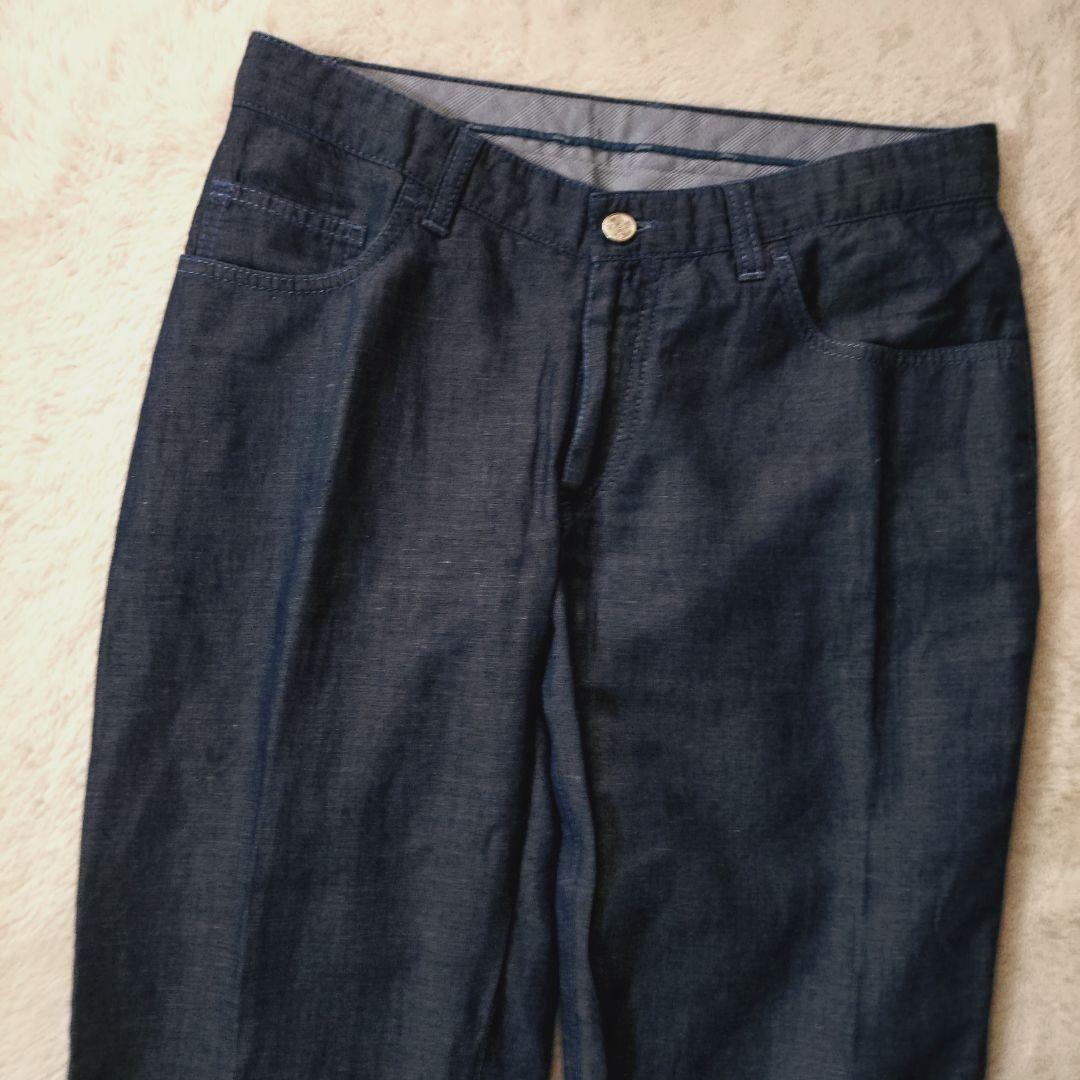 美品 Brioni DENIMCOLLECTION リネン スラックス デニム