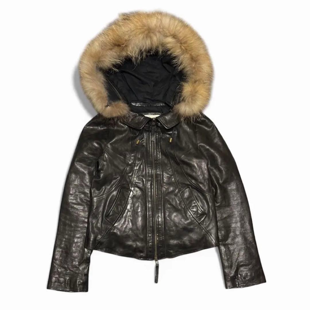 ジャケット・アウター goa Riders leather fur jacket