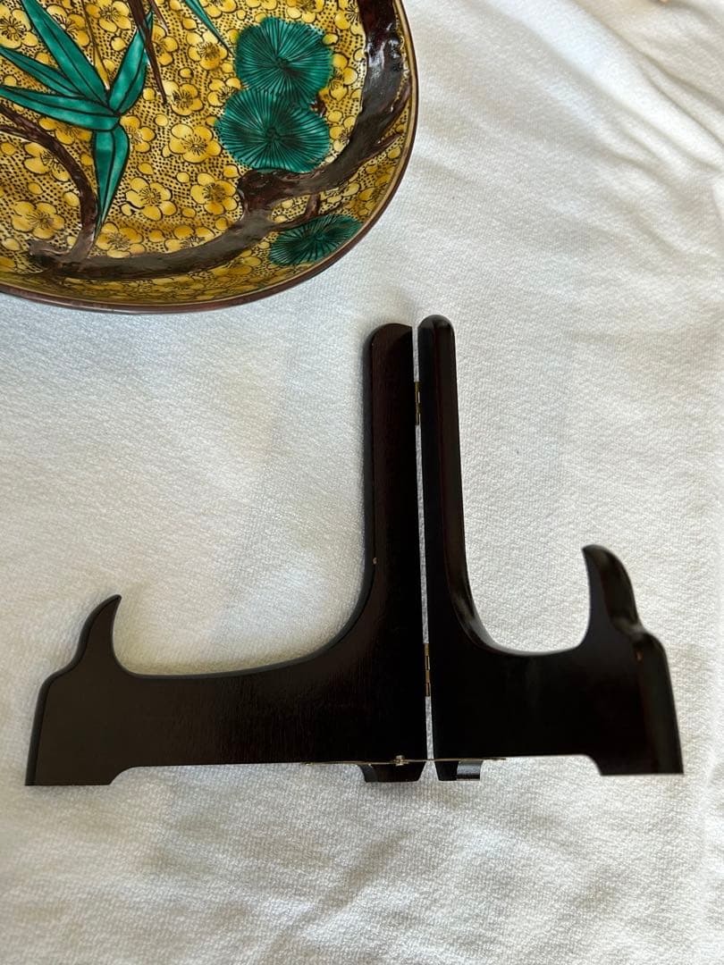 青手松竹梅文　大皿　古九谷様復刻品