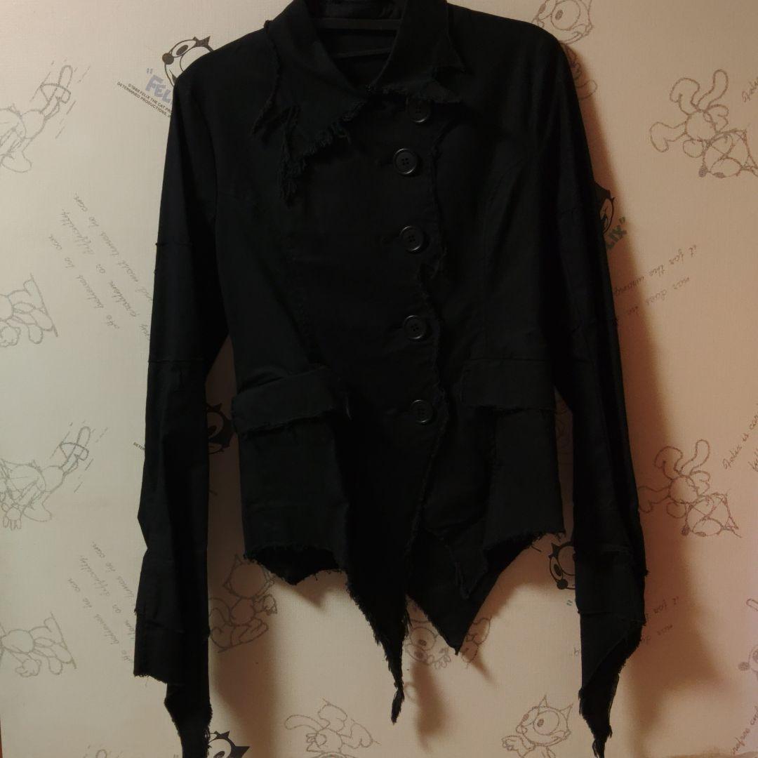 Rituals フリンジ付き黒長袖シャツ