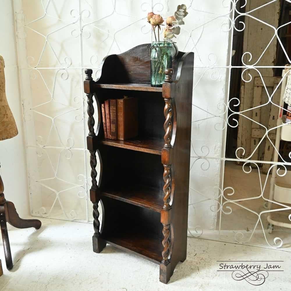 L3705-283 英国アンティーク ブックスタンド 本棚 収納 飾り棚 オーク