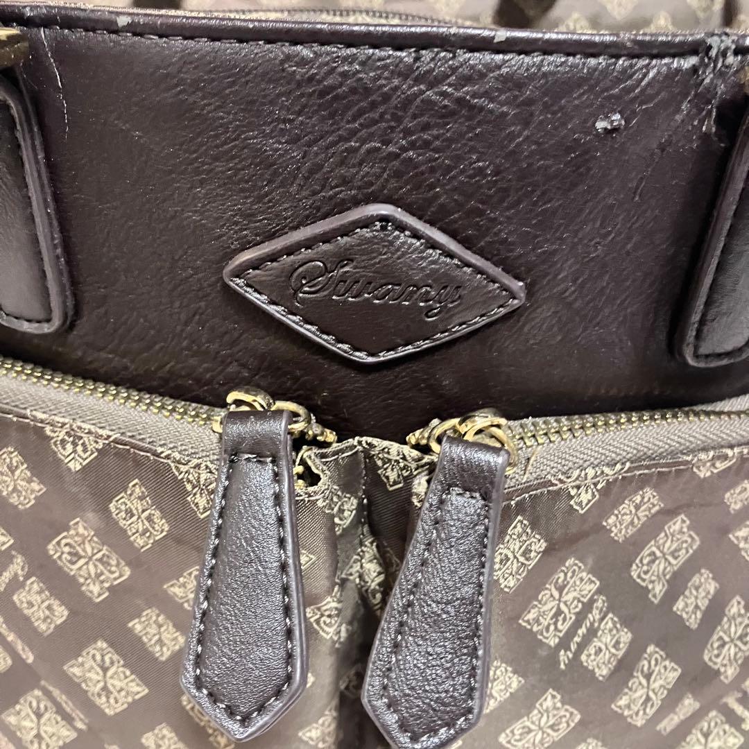 SWANY スワニー 総柄 モノグラム トラベル キャリーバッグ ブラウン