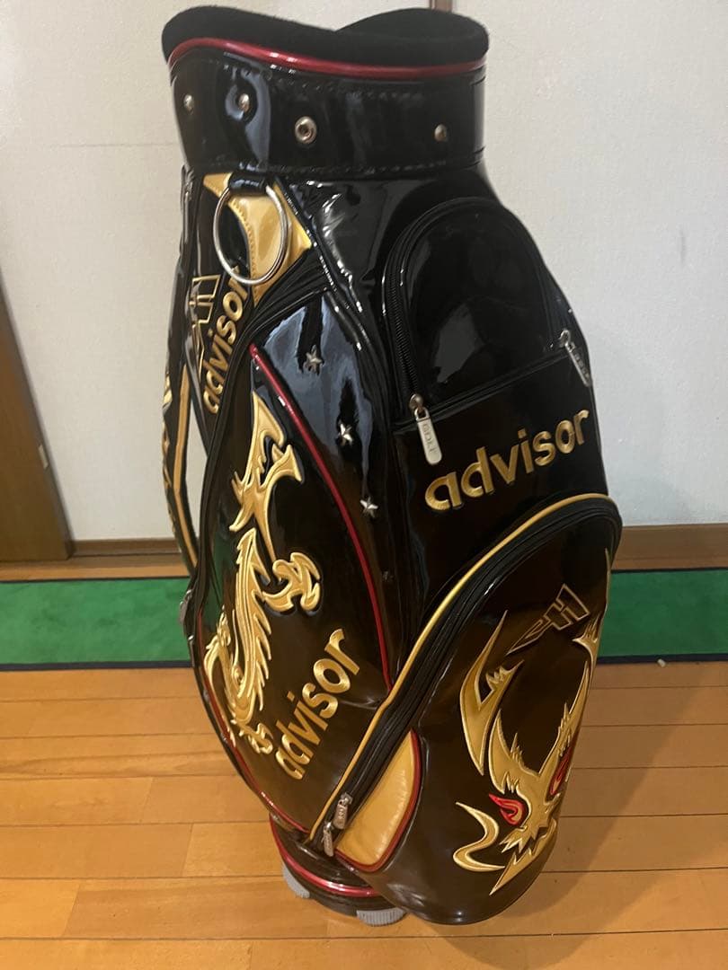 advisor ゴルフバッグ キャディバッグ ブラック ドラゴンデザイン