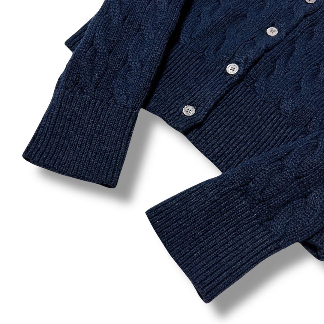 【美品】ポロラルフローレン コットン100 ケーブルニットカーディガン L