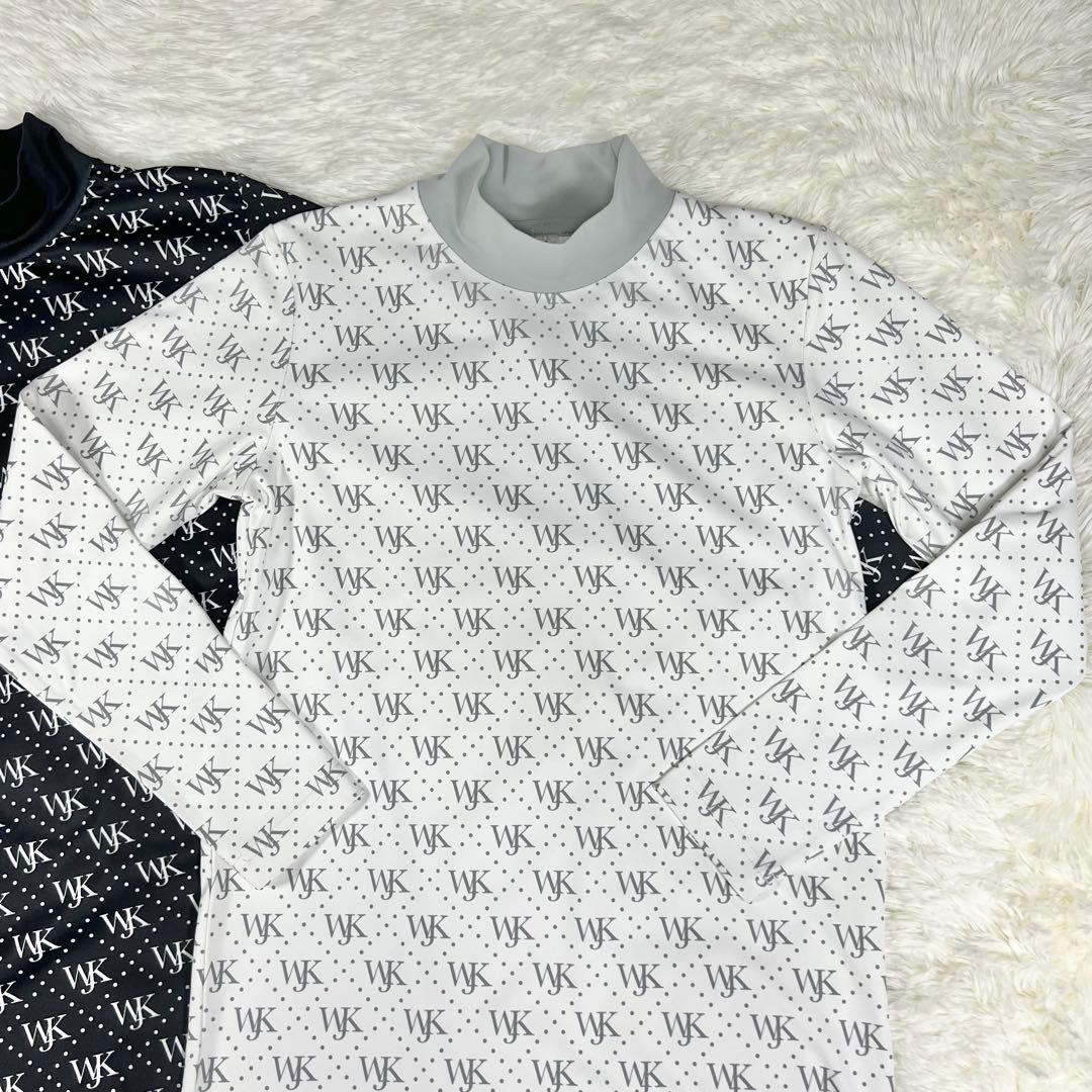 wjk wjkg ゴルフ カットソー モノグラム ハイネック モックネック