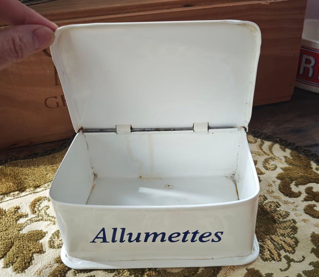 【美品・希少】ホーロー製マッチ缶 “Allumettes”フランスヴィンテージ