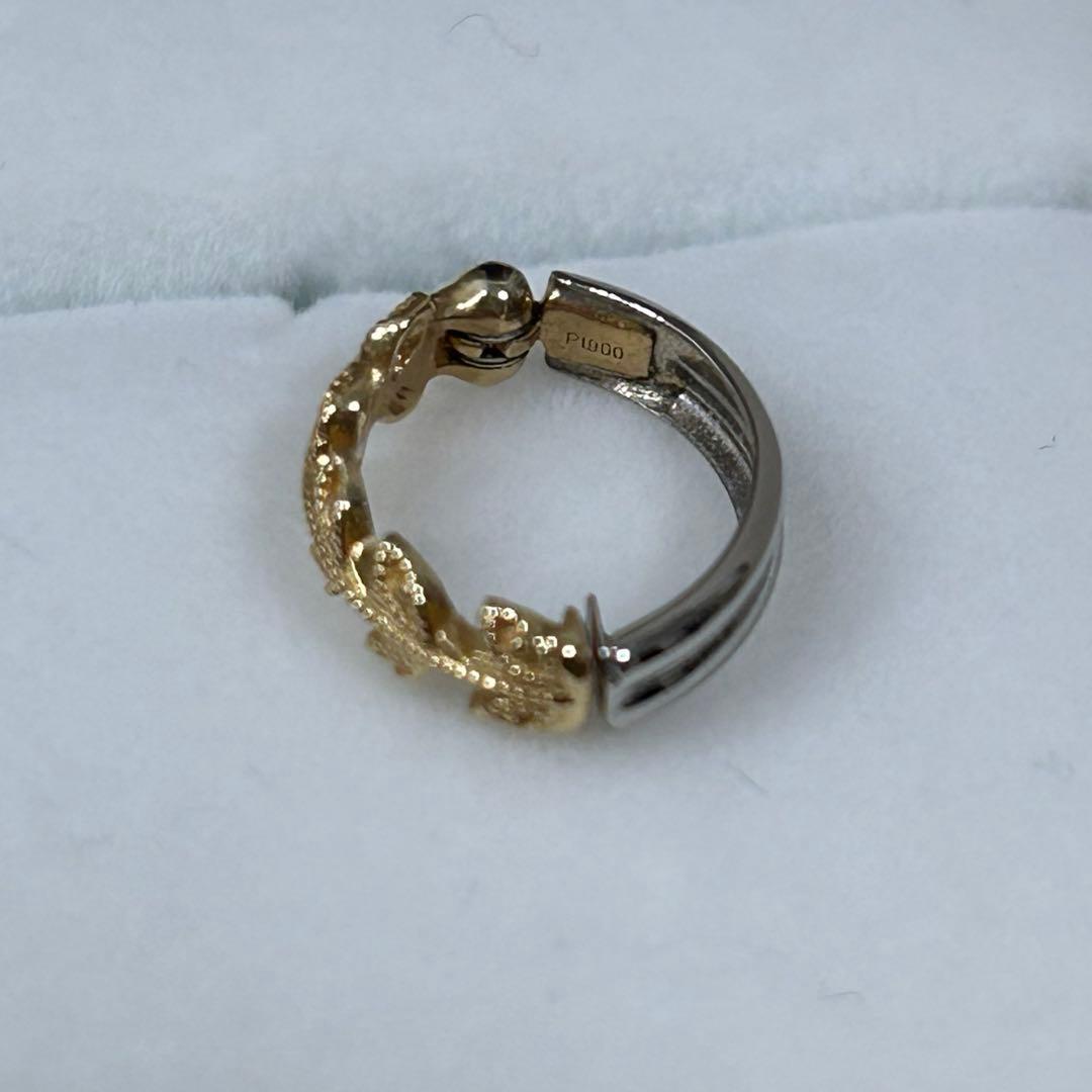 VENEZIA (片耳用) ピアリング K18 プラチナ リバーシブル コンビ