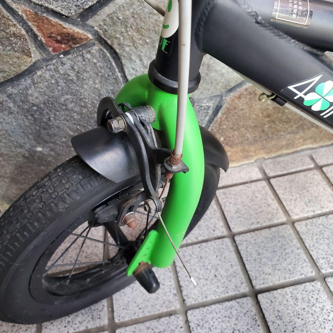 幼児用自転車 ブラックとグリーン　12インチ