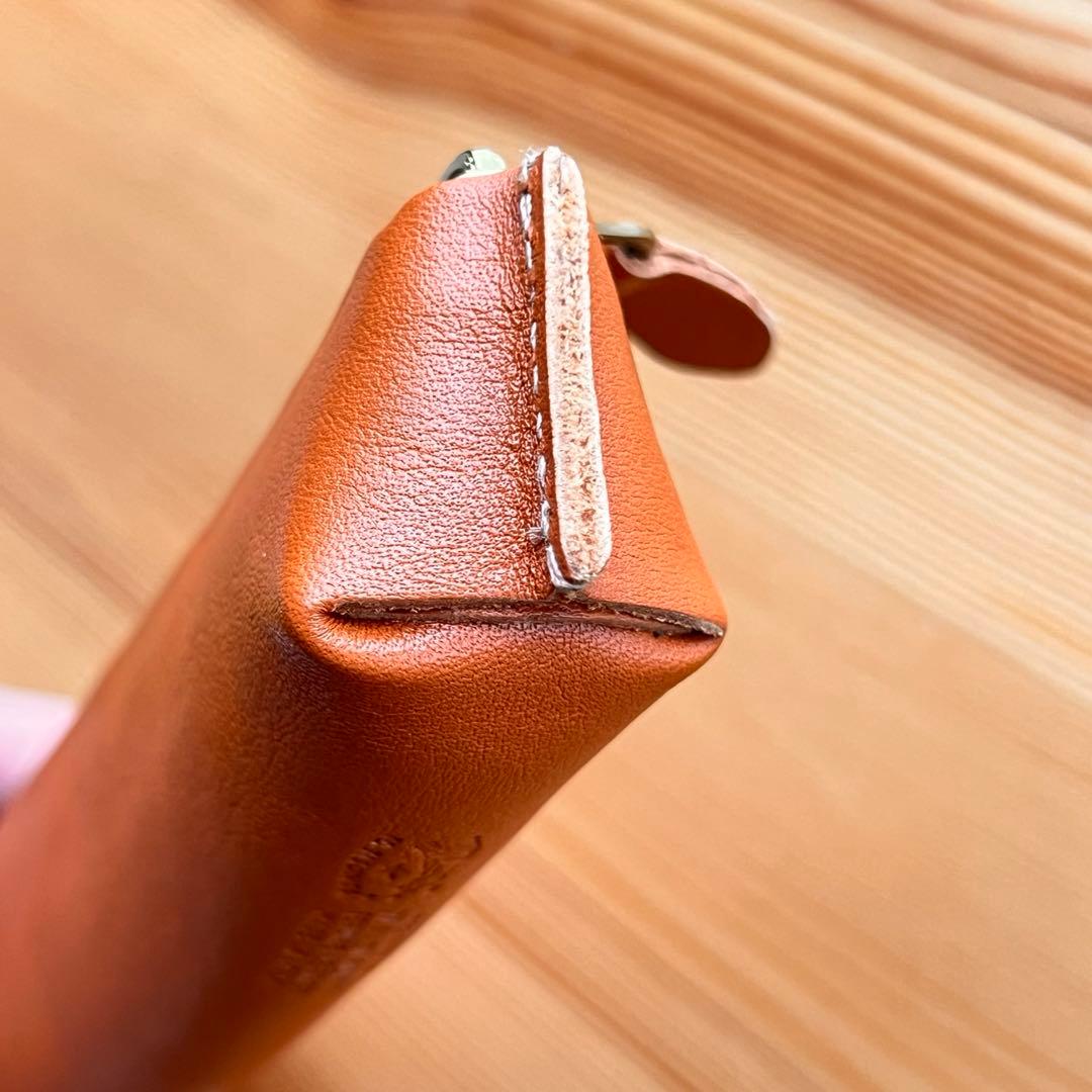 新品 イルビゾンテ ペンケース オレンジ 購入証明書 保存袋付き