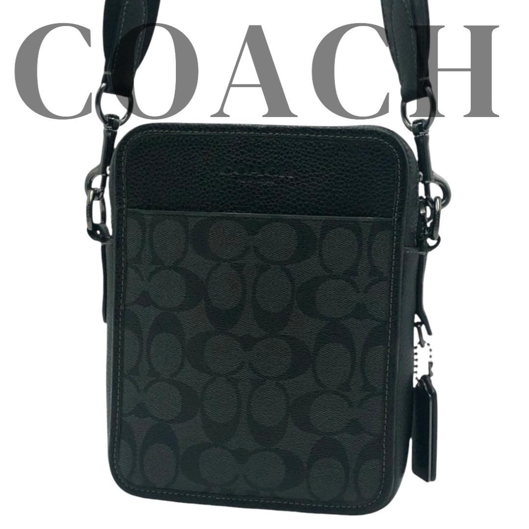 【極美品】COACHコーチ　クロスボディ　メンズショルダーバッグ　PVC×レザー