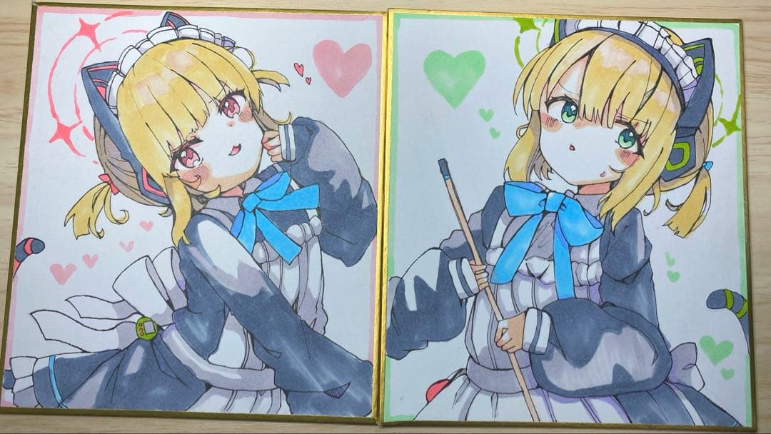 な*と様 ブルアカ メイドモモイ ファンアート 色紙