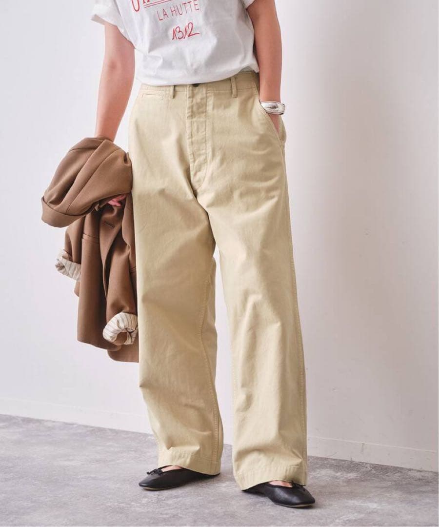 スピックアンドスパン　Higuchi×S チノワイドパンツ(サイン入り)