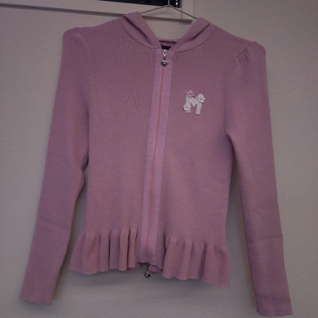 M'SGRACY ピンクロゴカーディガン