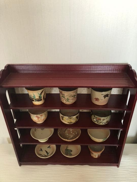 12か月ぐい呑み揃　飾り棚付き
