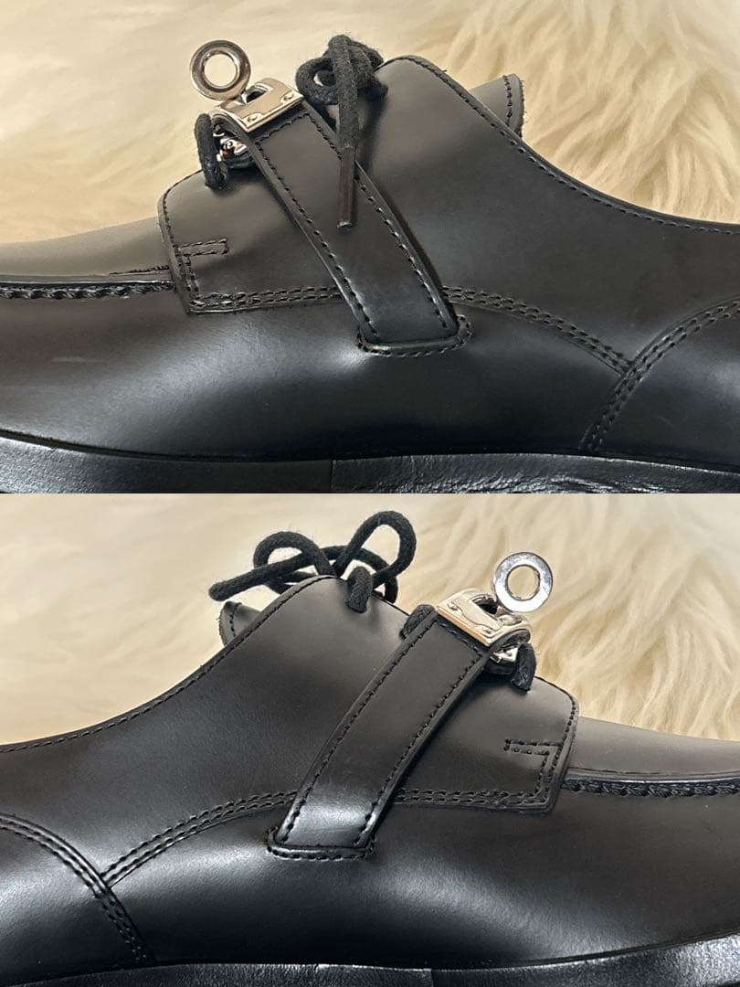 未使用級　HERMES エルメス　革靴　ケリー　ダービー　ファースト　36 黒
