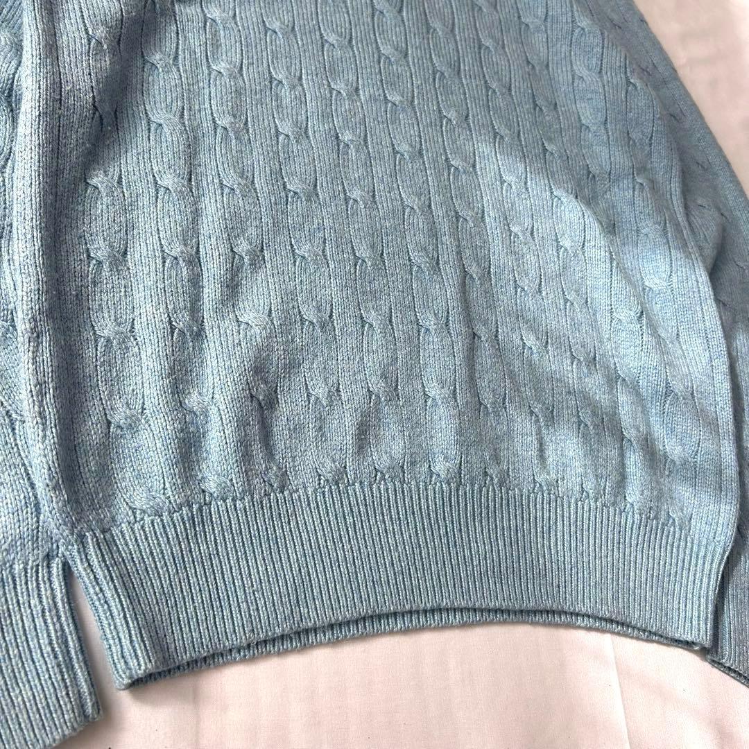 ポロラルフローレン ケーブルニット ハーフジップ セーター ポニーロゴ シルク