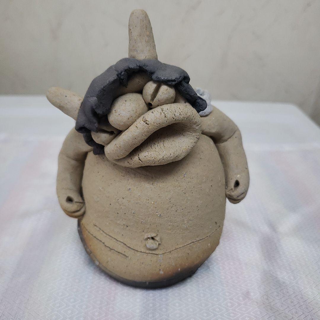 Ｂフライデー　蔵出し特価　ユニークな陶器製　お灸鬼像　香呂　作家物