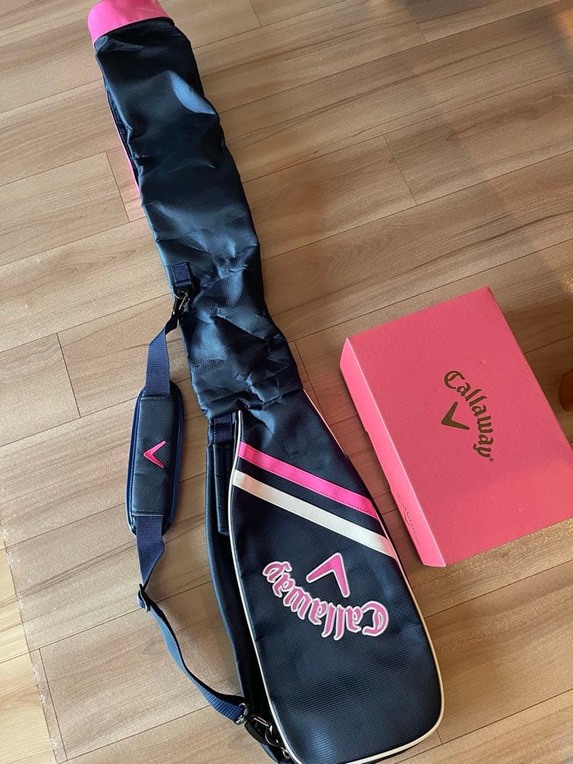 【今だけ価格】Callaway ゴルフバッグ ネイビー ピンク＆ゴルフシューズ