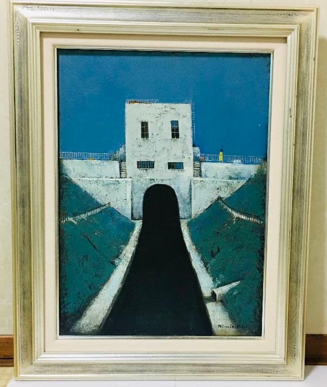 放水路　油絵　P8（455×333mm）